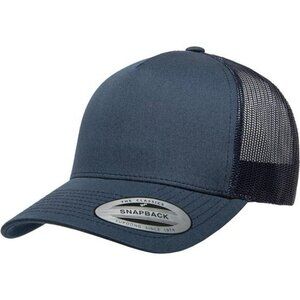 Mens 5 Panel Retro Trucker Hat Snapback Adjustable Baseball Cap Mesh Back